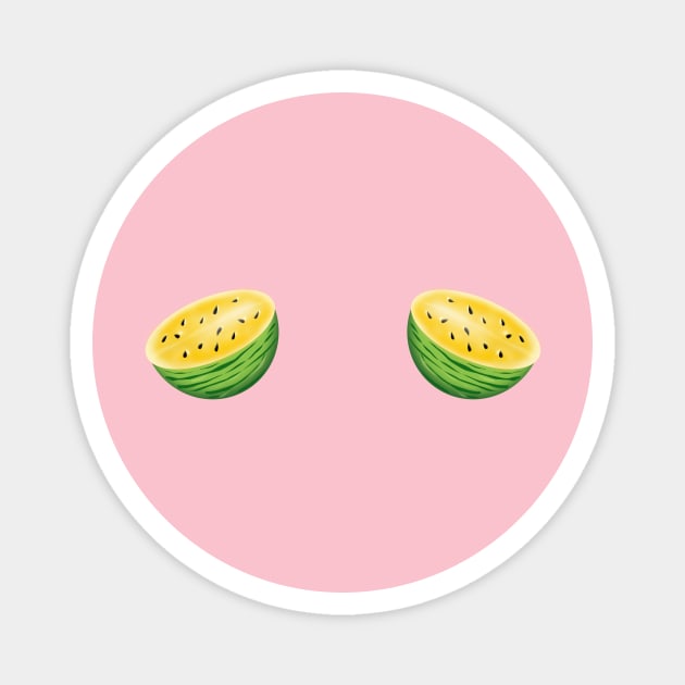 Yellow Watermelon Boobs Magnet by The WYLD Tribe